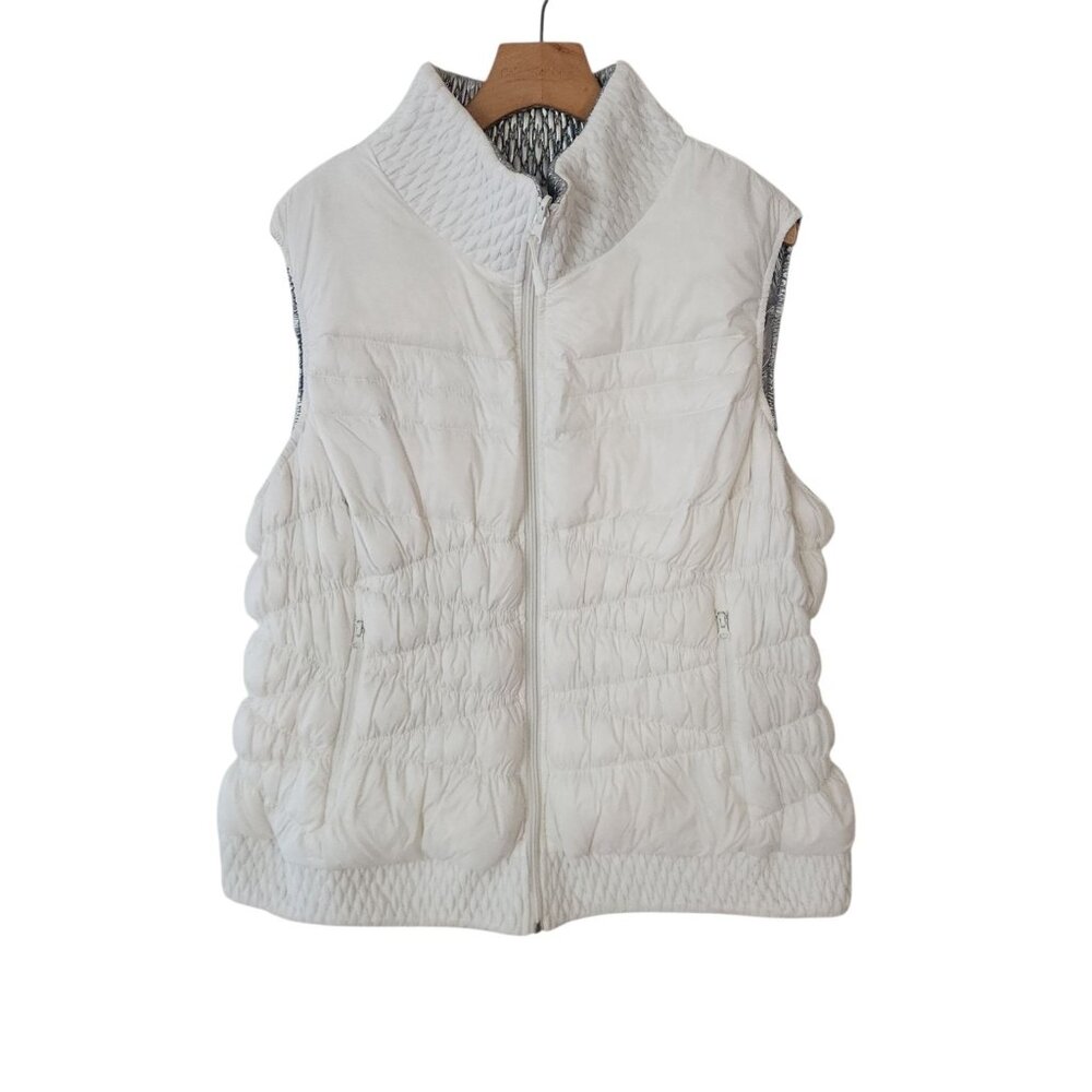 Warrior Danica Patrick Vest White Silver Puffer Vest Down Full‎ Zip Womens 2XL